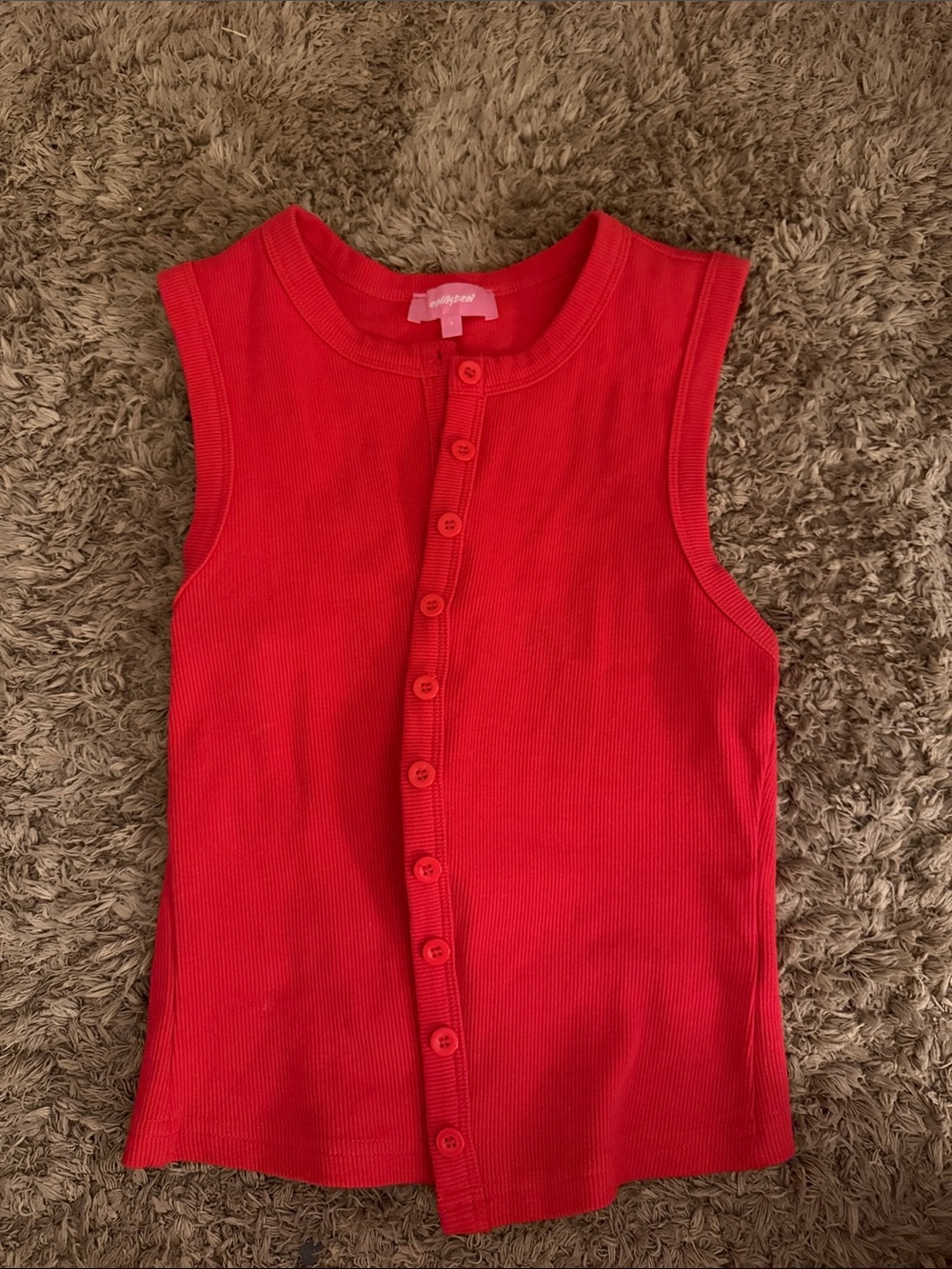 Edikted Ribbed Button-Front Top